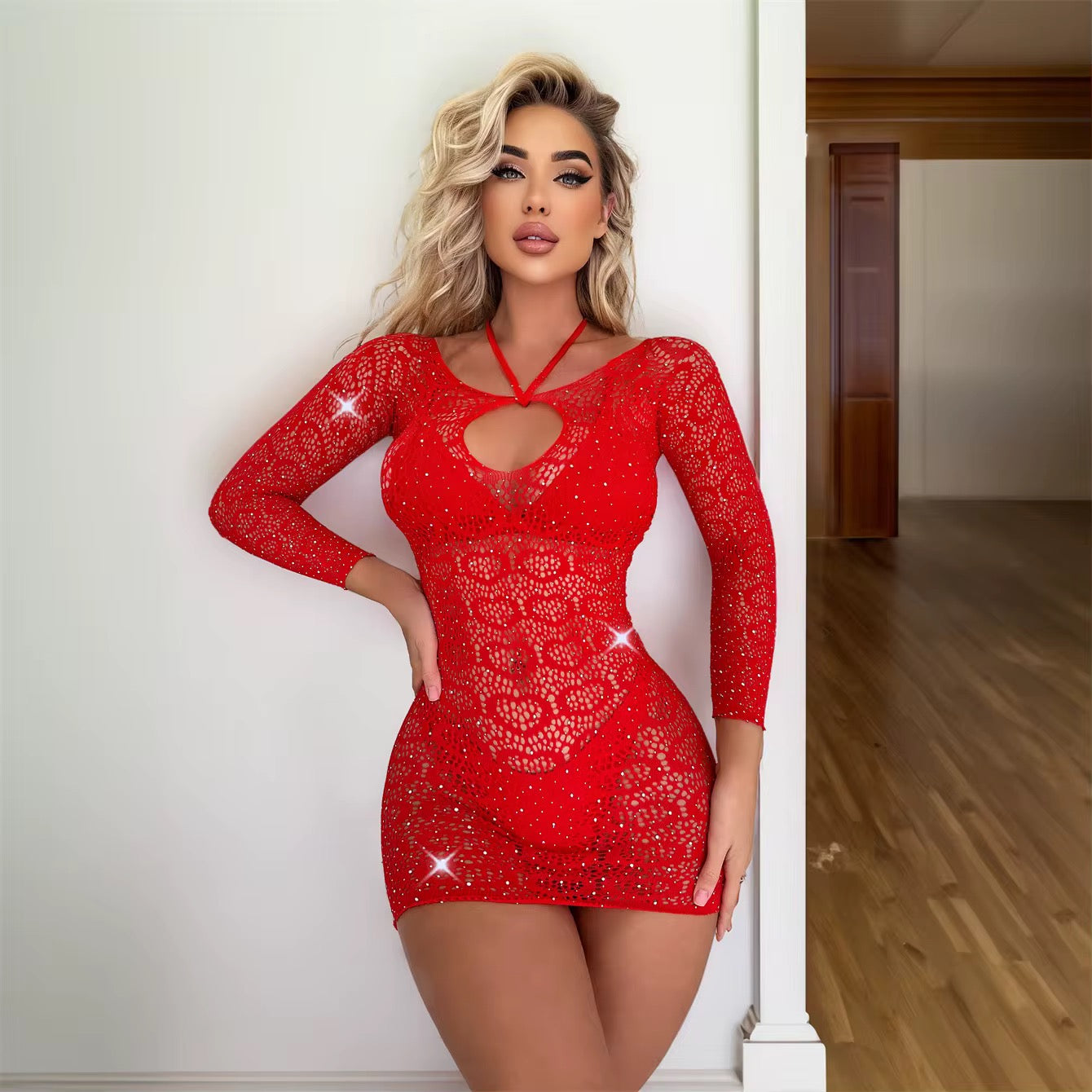 Red Fishnet Dress