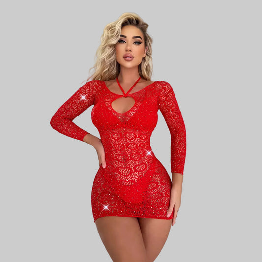 Red Fishnet Dress
